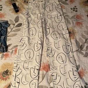 Abstract Face Pants NWT